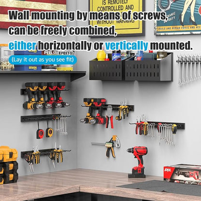 CCCEI 5 Modular Pegboard Strip Storage, Metal Peg Slat Wall Mount - Image 6