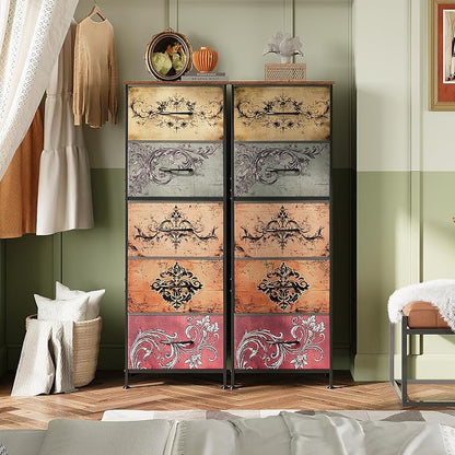 WLIVE Fabric Dresser, 5-Drawer Tall Dressers - Image 8