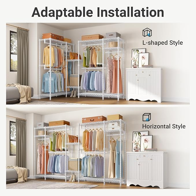 VIPEK V2 Heavy Duty Clothes Rack 4 Tiers Wire Shelving Garment Racks - Image 6