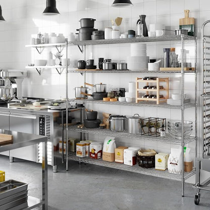 18" Deep x 72" Wide x 74" Height Wire Shelving Kit | 5-Tier | NSF Commercial - Image 6