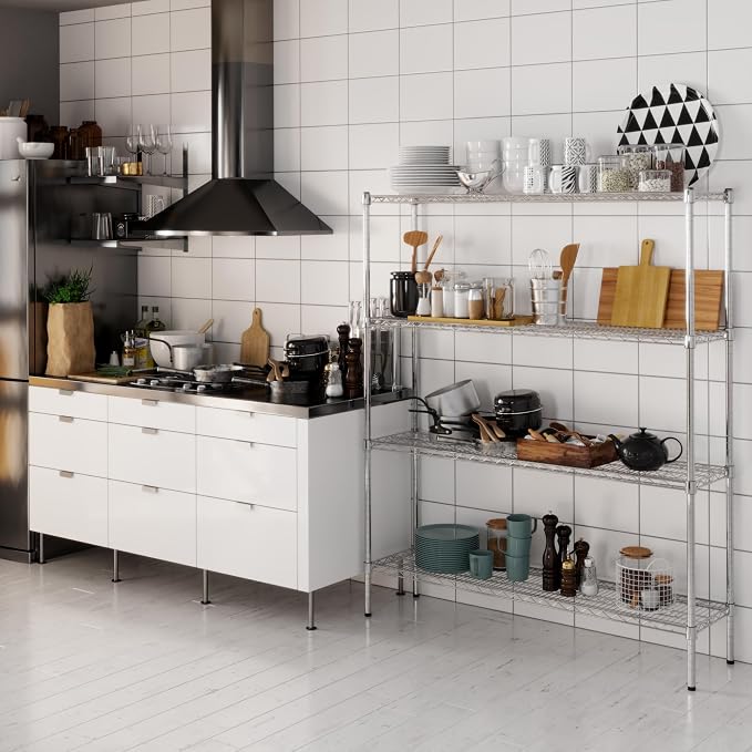 14" Deep x 54" Wide x 64" Height Wire Shelving Kit | 4-Tier | NSF Commercial - Image 2