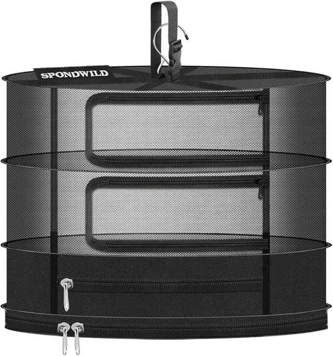 Herb Drying Hanging Mesh Rack - 1ft Diameter 3 Layer by SPONDWILD