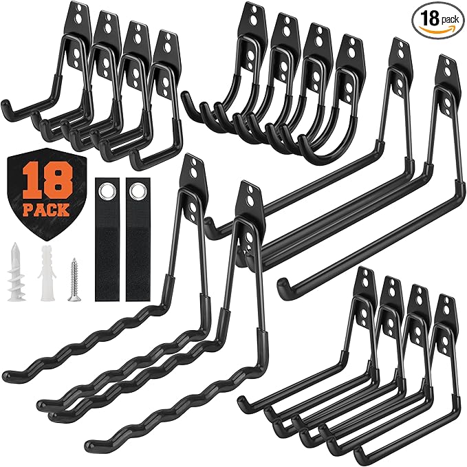 Nacial 18 Pack Garage Hooks Heavy Duty, Utility Steel Garage Storage Hook by NacialPromise-Consumersfirstalways