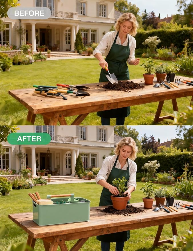 Gardening Tool Caddy, Garden Tool Basket - Image 6