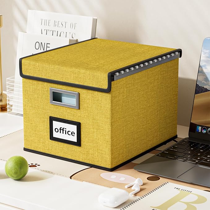File Organizer Box with Lids, Collapsible File Folder Organizer | File Box with - Image 5