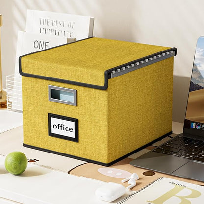File Organizer Box with Lids, Collapsible File Folder Organizer | File Box with - Image 5