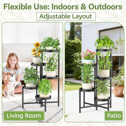 iDavosic.ly Plant Stand with Garden Tools, 5 Tier Corner Metal Flower Display - Image 9