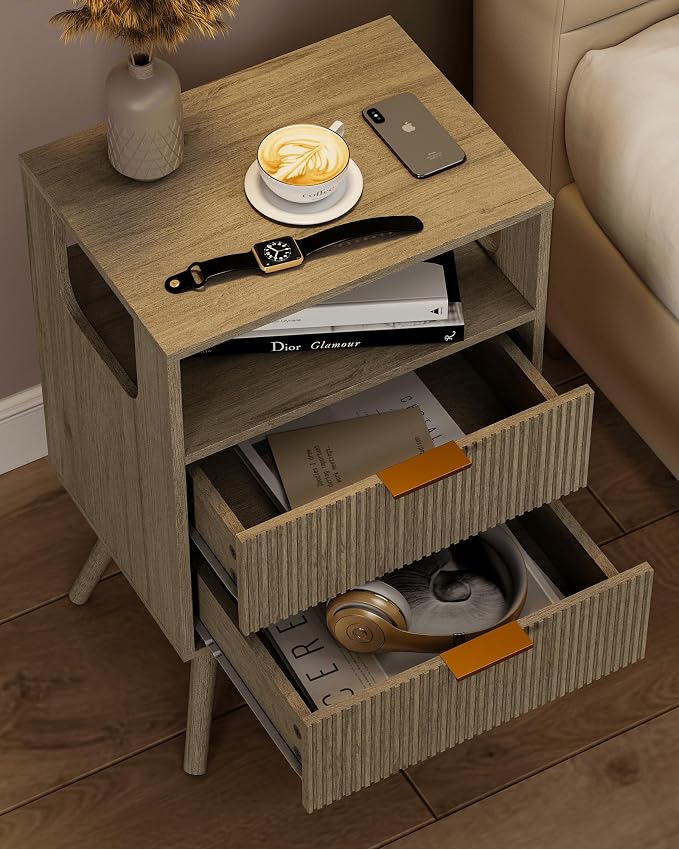 Grey Nightstand, Modern Bedside Table - Image 4