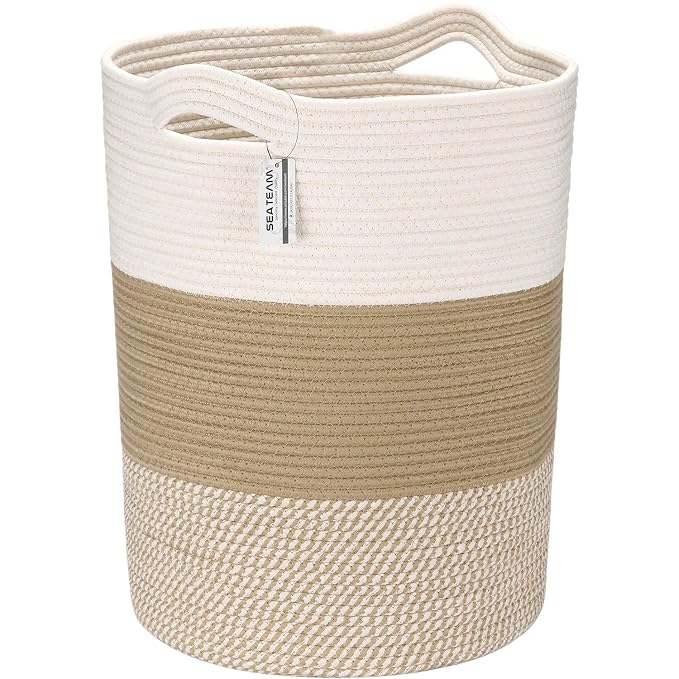 Sea Team Large Size Cotton Rope Woven Storage Basket by SeaTeam