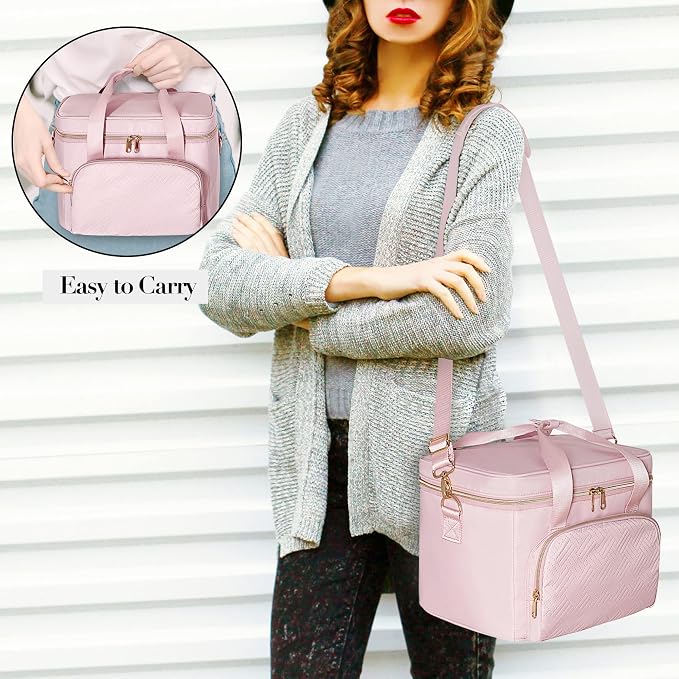 Travel Makeup Bag with 2 Pouches and Adjustable Dividers, Large Cosmetic Case - Image 6