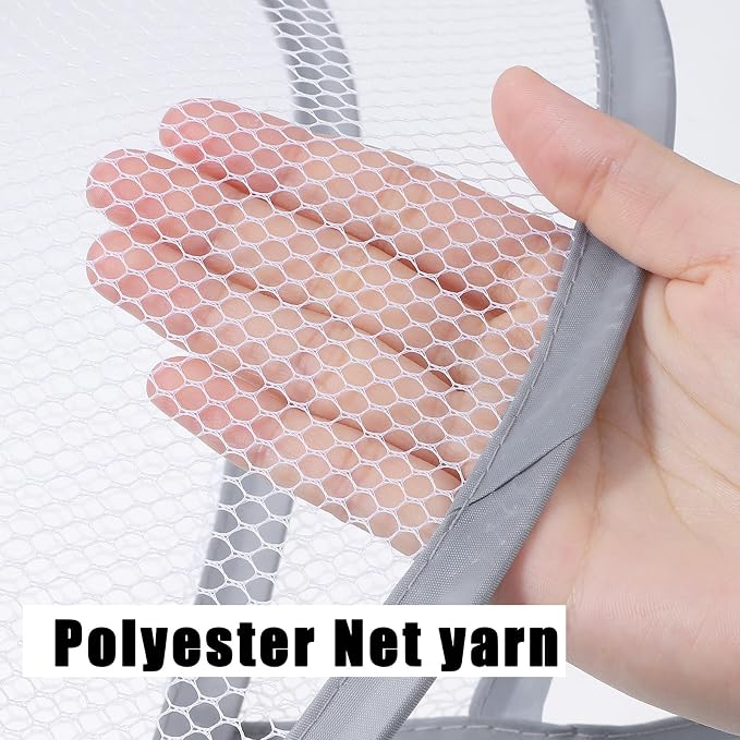 2 Pcs Small Hanging Laundry Bag Foldable Mesh Laundry Basket Portable Hanging - Image 4