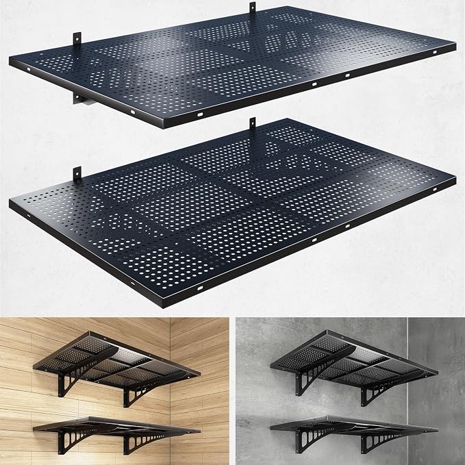 2-Pack 2x3ft Heavy Duty Garage Wall Shelving, 500 lbs Load Capacity, Garage by Yifro