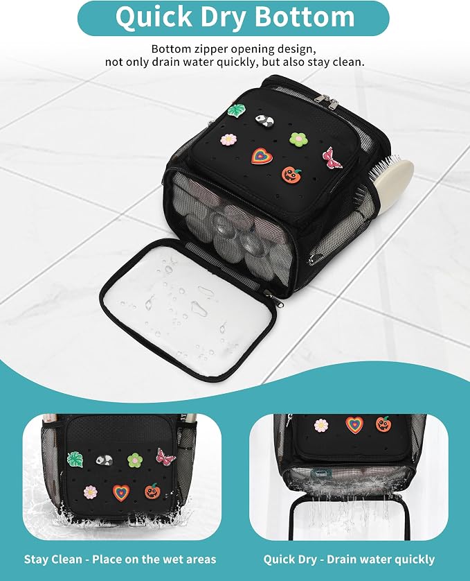 Hanging Shower Caddy Portable, Mesh Shower Bag - Image 4