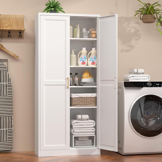 71" Tall Metal Kitchen Pantry Cabinet, Storage Cabinet - Image 7