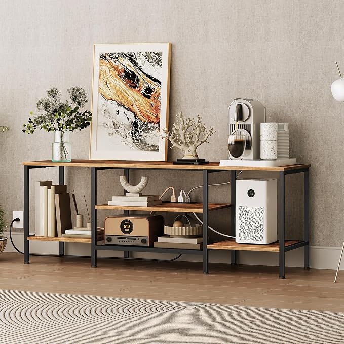 HOOBRO TV Stand with Power Outlets to 65 Inches, TV Console Table with Open - Image 4