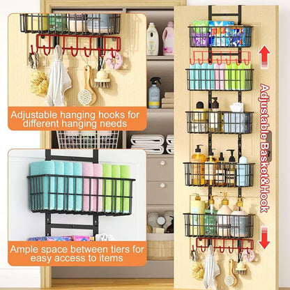 Hongtamoya Adjustable Over the Door Organizer, Metal Hanging Door Organizer - Image 8