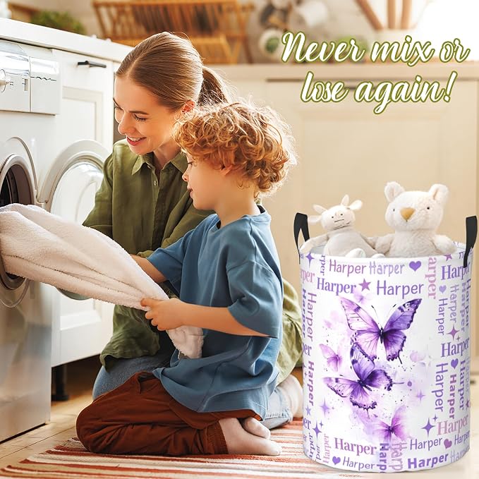 Custom Name Laundry Hamper, Personalized Laundry Baskets - Image 7