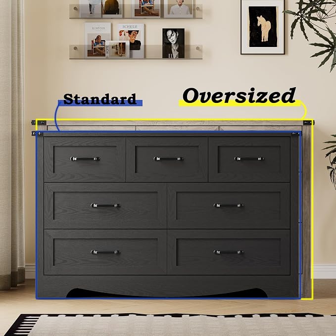 7-Drawer Dresser for Bedroom, Modern Wooden Chest of Drawers - Image 4