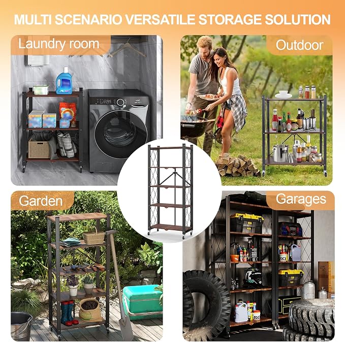 5-Tier Foldable Storage Shelves - Image 8