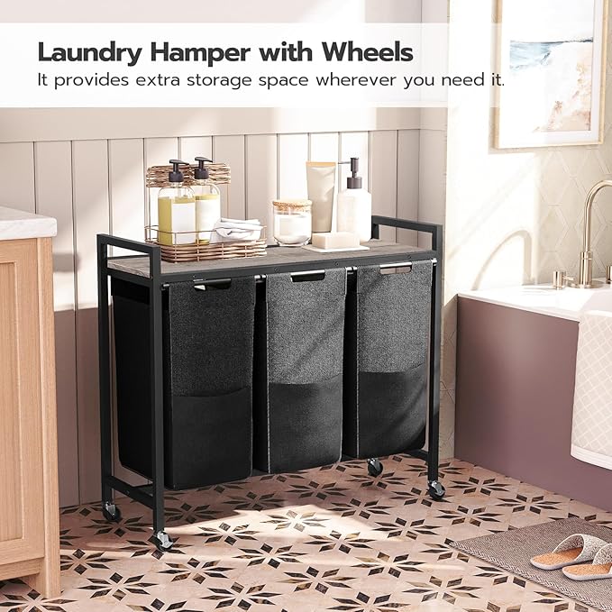 HOOBRO Laundry Sorter 3 Section, Laundry Hamper - Image 4