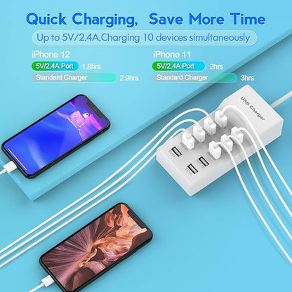 USB Charger Station Block with Rapid Charging Auto Detect Technology Safety - Image 2
