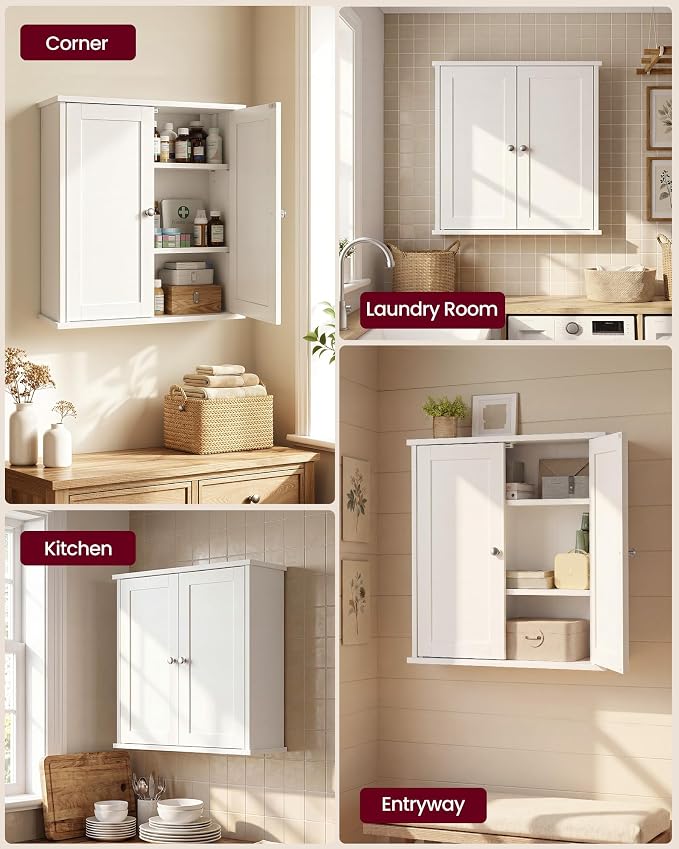 VASAGLE SIREN Collection Bathroom Wall Cabinet, Hanging Storage | Bathroom - Image 8