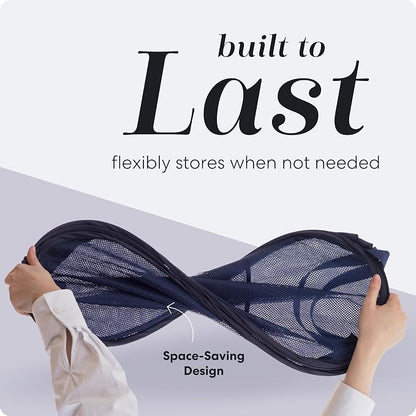 Handy Laundry Collapsible Mesh Foldable Hamper 14" x 14' x 24" Navy Blue - Image 4