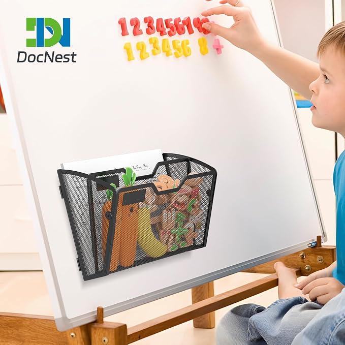 Docnest 3 Pack 2 Tier Dual-Mount Magnetic Mesh File Holders, Wall Organizer | - Image 7