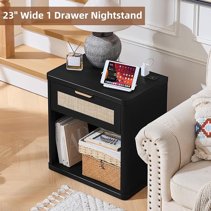 LEYAOYAO Rattan Nightstands Set of 2 - Image 7