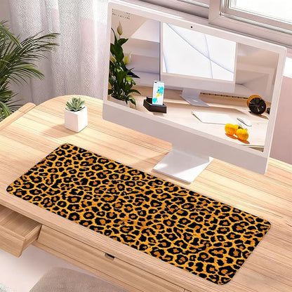 Leopard Print Mouse Pad – Large Extended Desk Mat 31.5 x 11.8 in– Bold Cheetah - Image 2