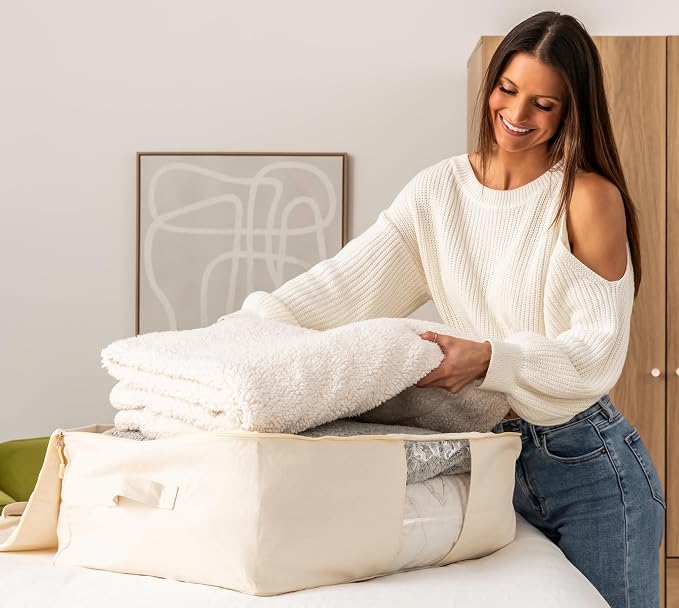 Soft Canvas Storage Bags with Zipper. Thick Breathable - Image 4