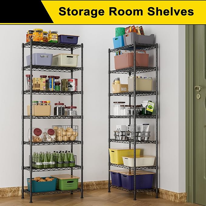 GIOTORENT 7-Wire Garage Shelving Storage Shelves, Kitchen Storage Adjustable - Image 4