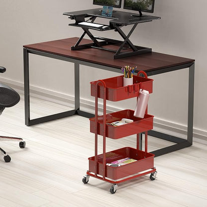 Simple Houseware 3-Tier Heavy Duty Metal Utility Rolling Cart - Image 2