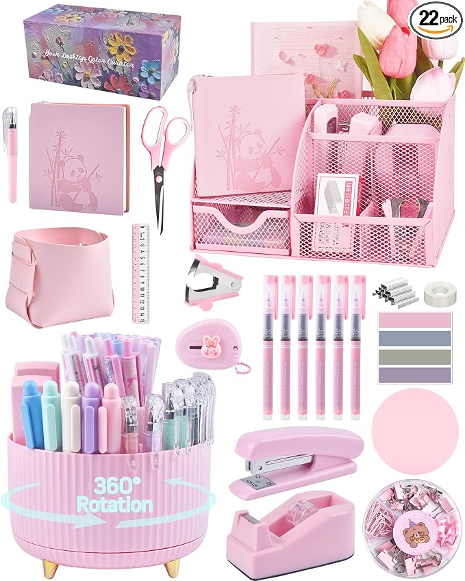 Pink Desk Accessories and Organizers by Vamrak