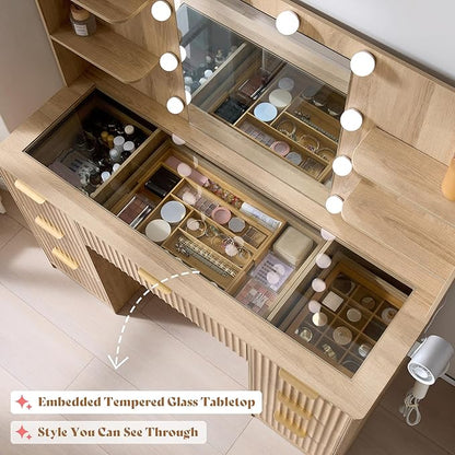 AMERLIFE 47.2" Fluted Vanity Desk - Image 5