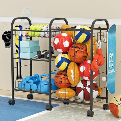 Ball Storage Rack, Sports Ball Storage Cart by NEYCIL