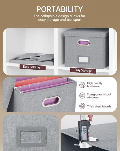 2 Pack File Storage Organizer, Filing Box, Portable File Box - Image 2