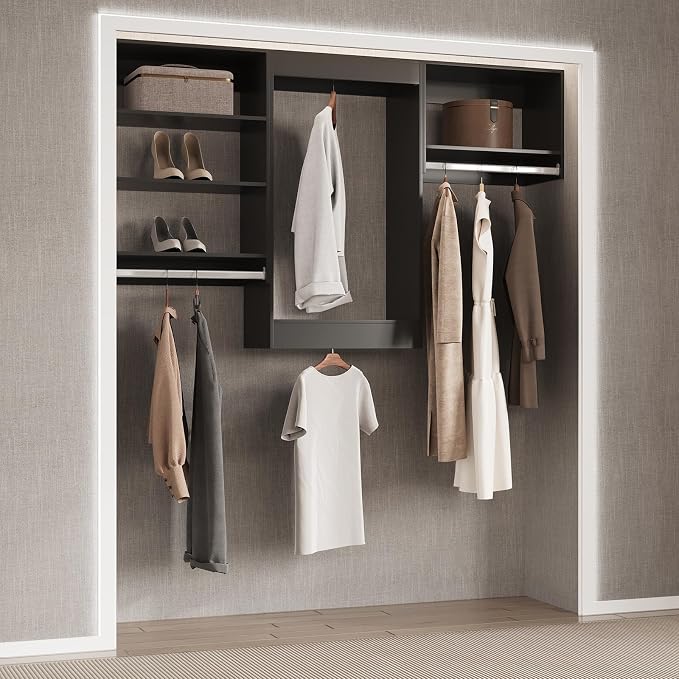 Medium Double Hanging Closet Unit, Modular Closet System, Wood Closet System - Image 2