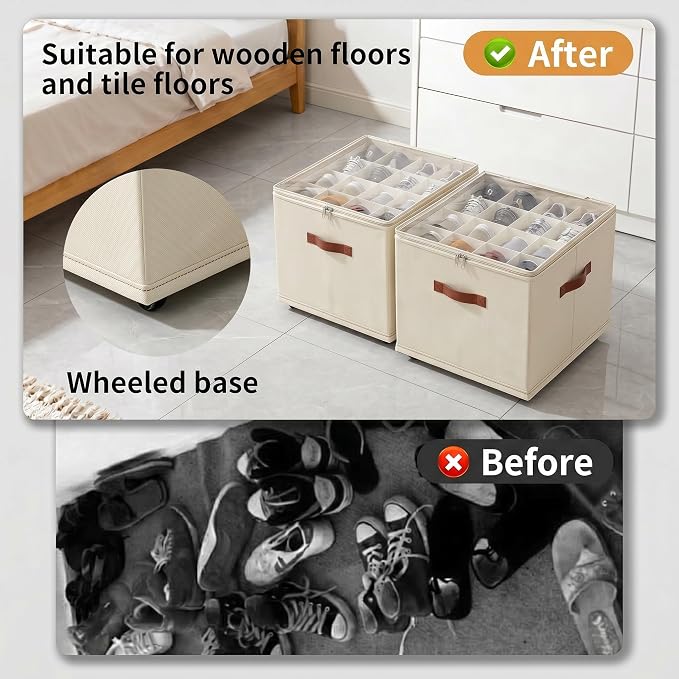 2 Pack Shoe storage Organizer for closet - Image 2