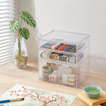 STORi Stackable Desk Organizer Drawers, 4 Multi-size Drawers - Image 3