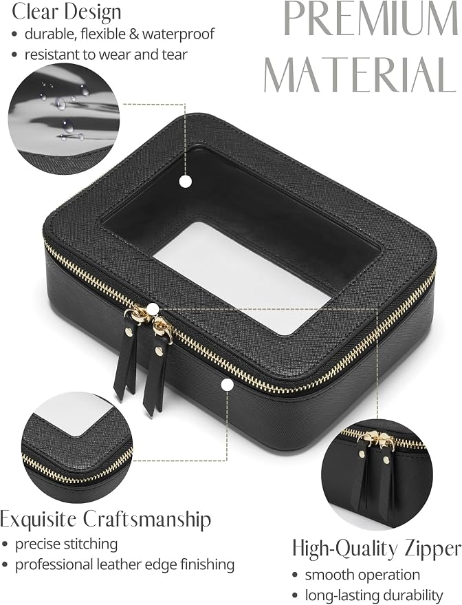 Popvibe Clear Makeup Bag Travel Cosmetic Case Transparent Toiletry Bag - Image 2