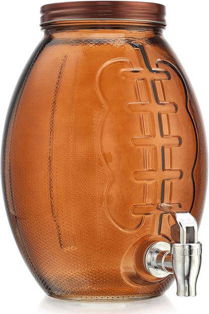 Football Shaped Drink dispenser, Glass Beverage Dispenser by MosJos