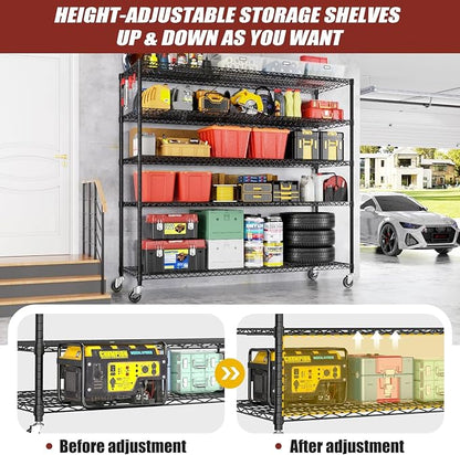 PrimeZone 5 Tier 80.7" H x 55.5" W x 24" D Wire Shelving - Image 6