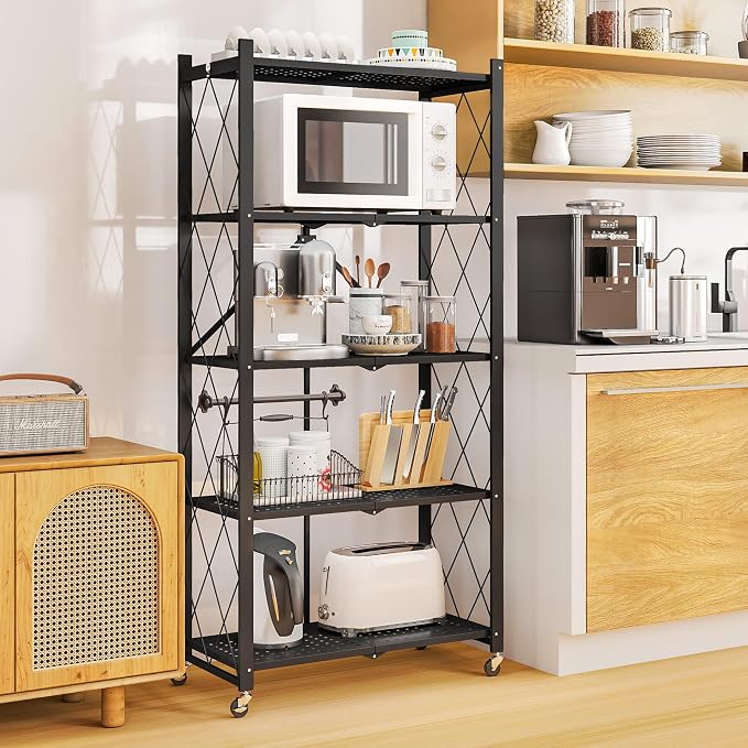 5-Tier Folding Metal Storage Rack - Image 5
