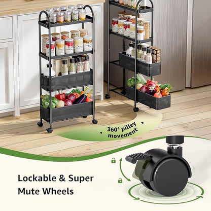 KINGRACK 4-Tier Slim Storage Cart - Image 5