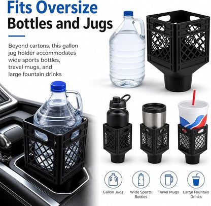 Car Cup Holder Expander for Half-Gallon Juice & Milk, Classic Milk Crate Cup - Image 5