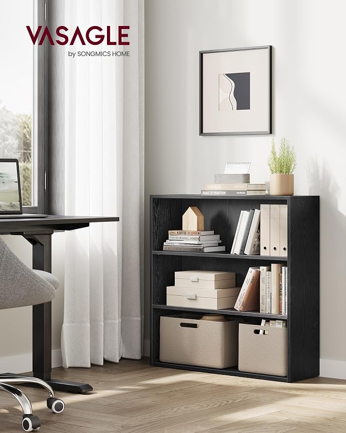 VASAGLE Set of 2 Bookshelves, 31.5 Inches Wide, 3-Tier Open Bookcases - Image 2
