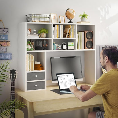 REIBII Desktop Bookshelf, Adjustable Desktop Organizer, High-Capacity Desk - Image 9
