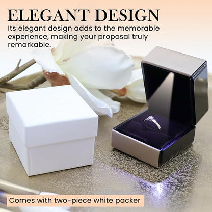 Novel Box Square Shaped Gold Ring Box - Image 6