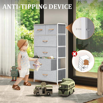 Fabric Dresser for Bedroom, Tall Skinny Dresser - Image 5